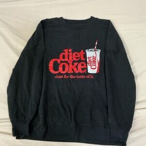 Diet Coke Graphic Sweatshirt | Women's Small | Black Crewneck
